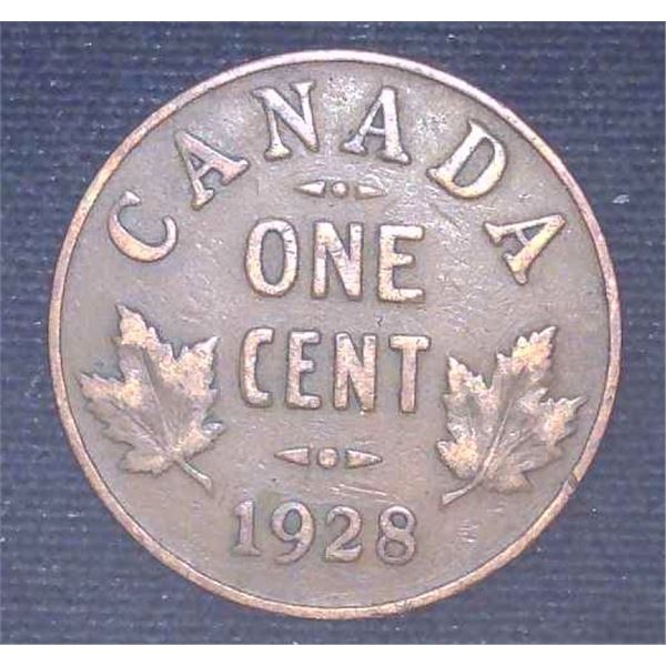 1928 Canadian Penny One Cent Coin