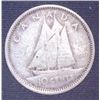 Image 1 : 1937 Canadian Silver 10 Cent Coin