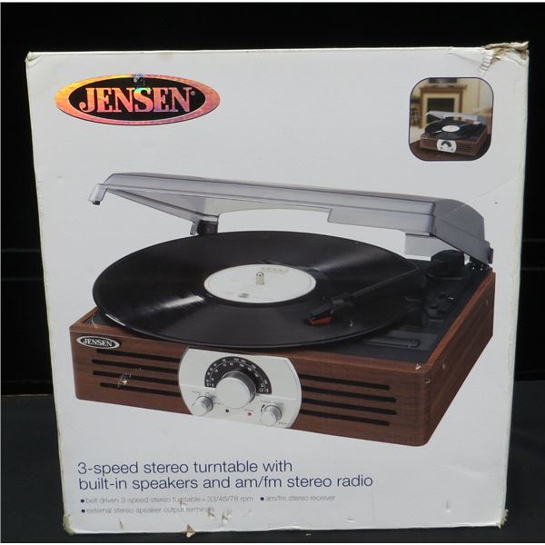 New Jensen JTA-222 3-Speed Stereo Turntable