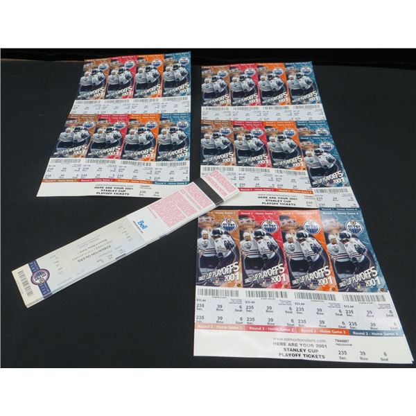 Collection of Various Edmonton Oilers Unused Playoff Tickets