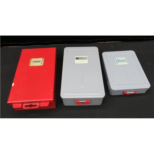 3 Metal Cases With Drill Bits