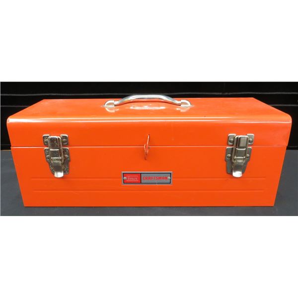 Sears Craftsman Orange Metal Toolbox With Contents