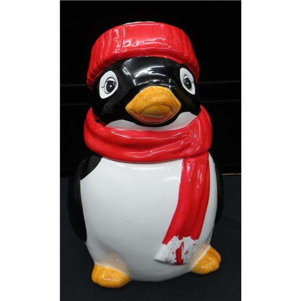 Vintage 60'S Ceramic Penguin Cookie Jar 11" Tall