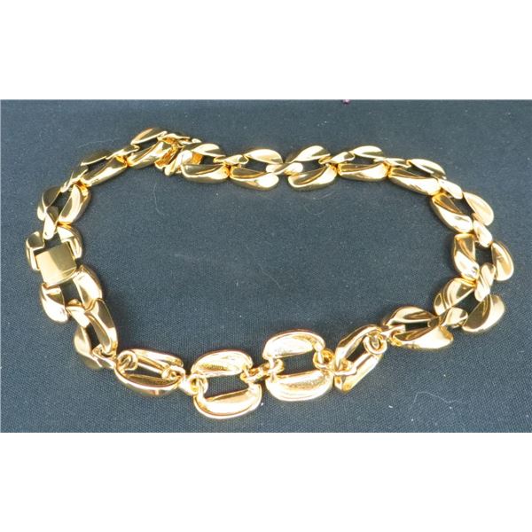 Gold Tone Chunky Choker Link Chain Necklace
