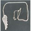 Image 1 : Aero Rhinestone Wing Necklace 28" Long