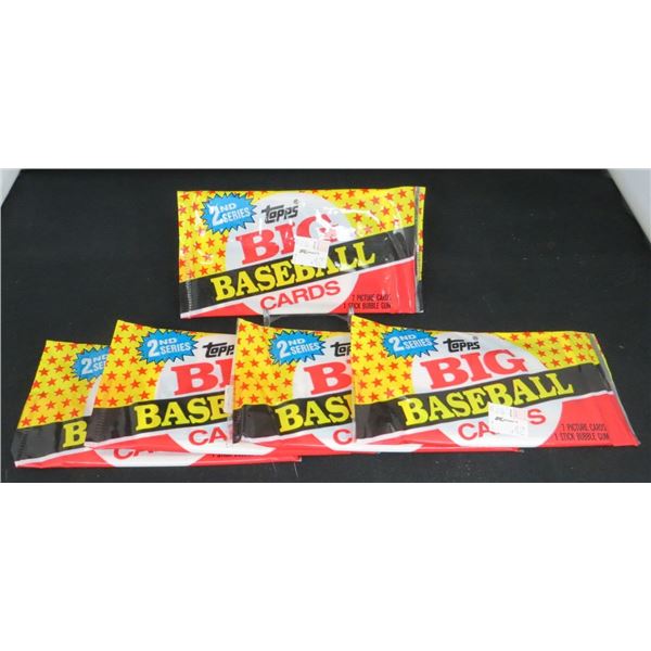 5 Sealed Packs 1989 Topps Big Baseball Cards 7 Cards Per Pack