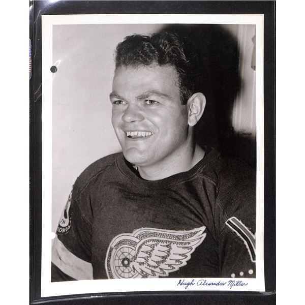 Vintage Original 8x10 Black & White Photo Detroit Red Wings Hugh Millar