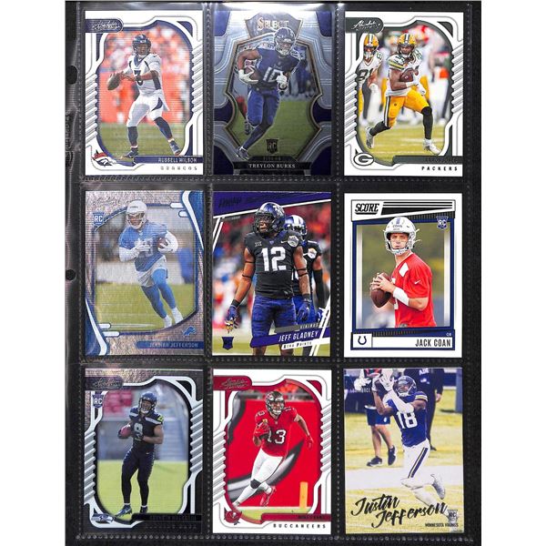 Lot of 9 Various Football Rookie & Insert Cards Various Teams & Players