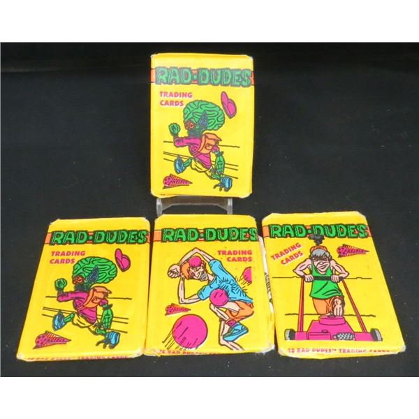 4 Sealed Packs Of Rad Dudes Trading Cards