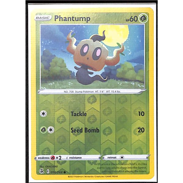Pokemon Phantump - 016/264 Reverse Holo Fusion Strike