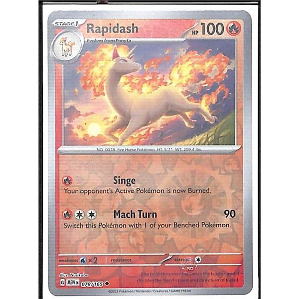 Pokemon Rapidash - 078/165 - Reverse Holo 151