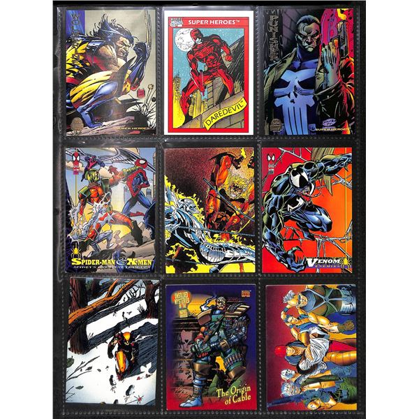 Lot Of 9 Various Marvel Collector Cards