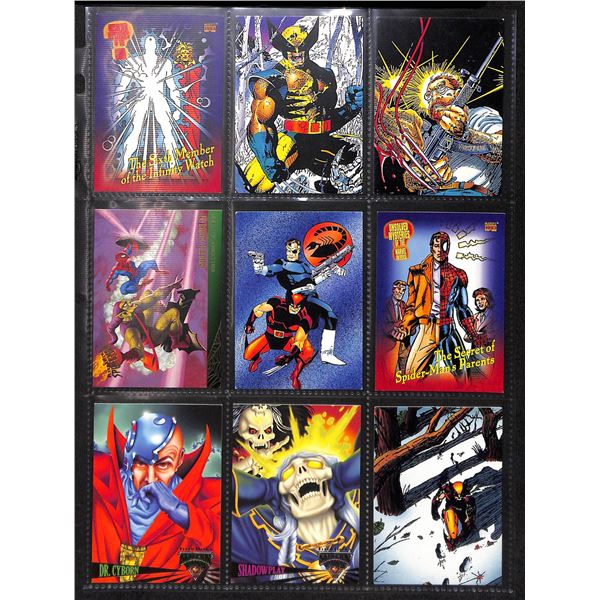 Lot Of 9 Various Marvel Collector Cards