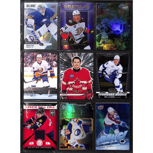 Lot of 9 Various Hockey Inserts or Rookie Cards Various Teams & Players