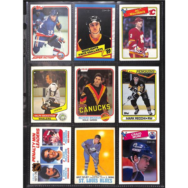 Lot of 9 Various Vintage Hockey Cards Various Teams Sets & Players