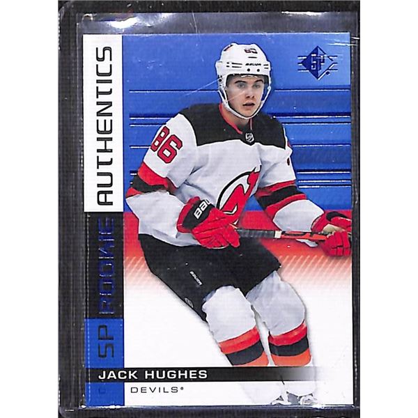 2019-20 SP - SP Rookie Authentics Jack Hughes #140 Blue (RC)