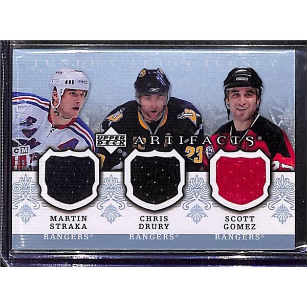 2007-08 UD Artifacts Tundra Trios Jerseys M Straka/Chris Drury/Scott Gomez