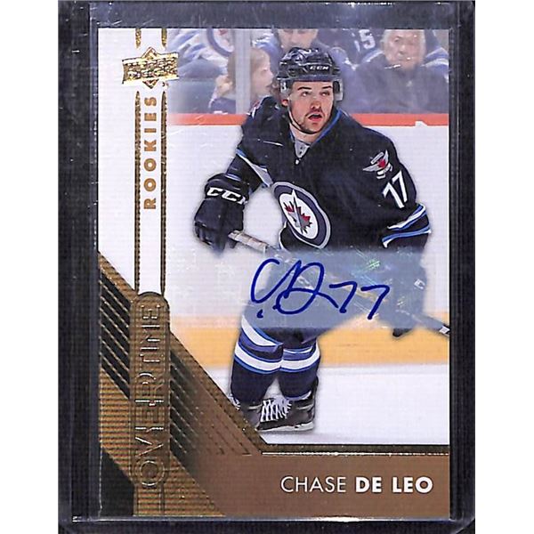 2016-17 Upper Deck Overtime Rookies Gold Foil Chase De Leo #54 Rookie Auto RC BV $35