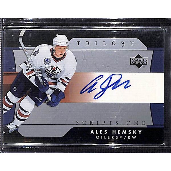 2005-06 Trilogy Scripts One Autograph #SFS-AH Ales Hemsky Edmonton Oilers SP