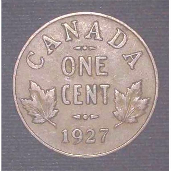 1927 Canadian Penny One Cent Coin