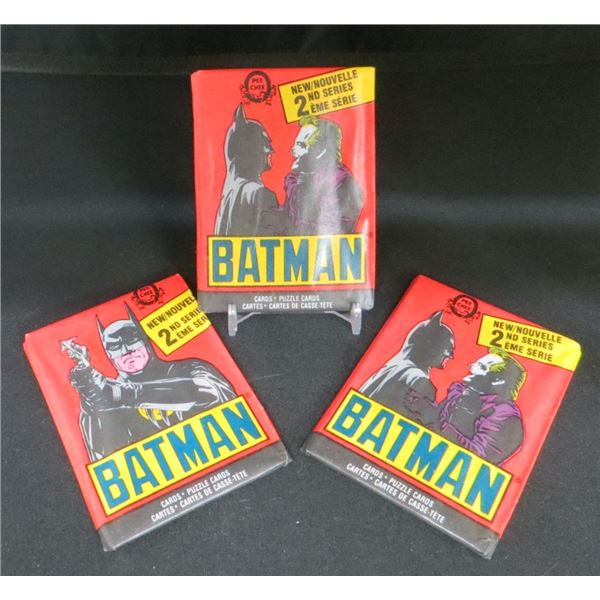 3 Sealed Packs Of 1989 OPC Batman