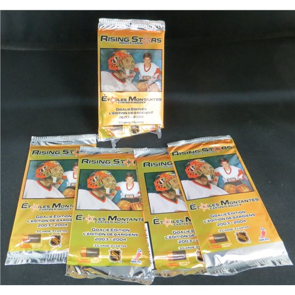 5 Sealed Packs 2003-04 Duracell Rising Stars Goalie Edition