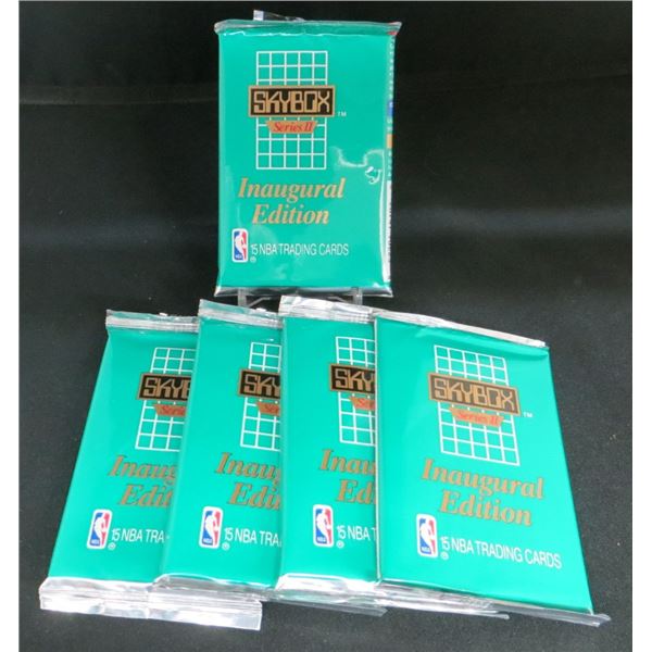 5 Sealed Packs 1990-91 Skybox Basketball Series II Inaugural Edition 15 Cards Per Pack