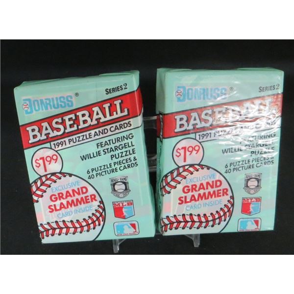 2 Sealed JUMBO Packs Donruss 1991 Baseball Cards