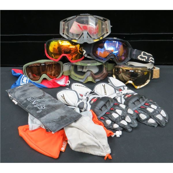 Collection Of Outdoor Riding Gear Goggles/Gloves/Masks