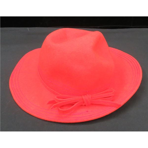 Vintage Felt Fedora Style Red Ladies Hat Made In Poland