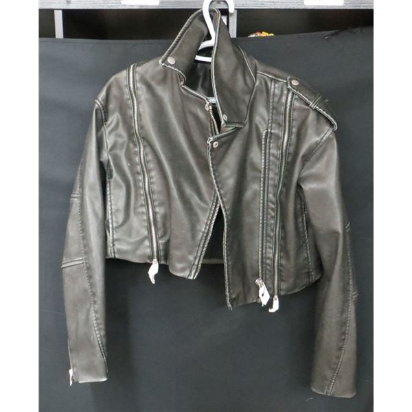 New Ladies Zara Faux L:eather Jacket Size Small