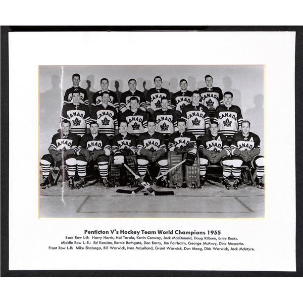 Penticton V's Hockey Team World Champion 1955 Reprint 8x10 Photo