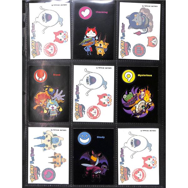 Lot Of 9 Various Yo-Kai Anime Stickers & Tattoos