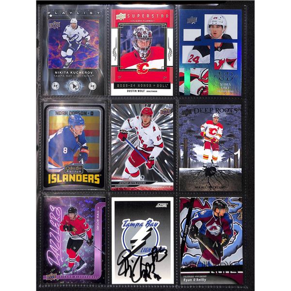 Lot of 9 Various Hockey Inserts or Rookie Cards Various Teams & Players