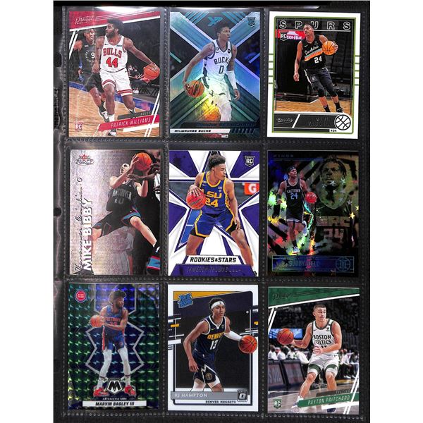 Lot of 9 Various Basketball Inserts and Rookie Collector Cards