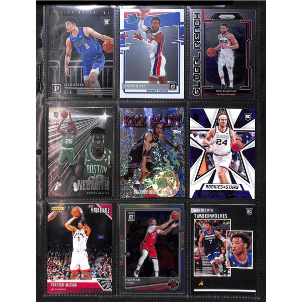 Lot of 9 Various Basketball Inserts and Rookie Collector Cards