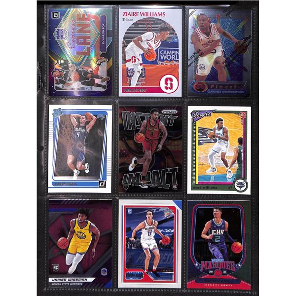 Lot of 9 Various Basketball Inserts and Rookie Collector Cards