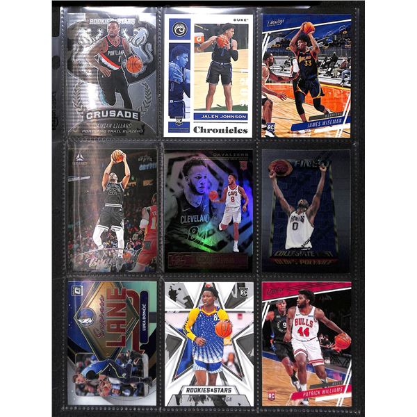 Lot of 9 Various Basketball Inserts and Rookie Collector Cards