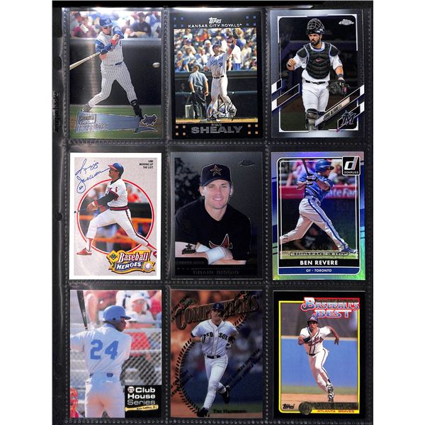 Lot of 9 Various Baseball Cards Various Teams & Players