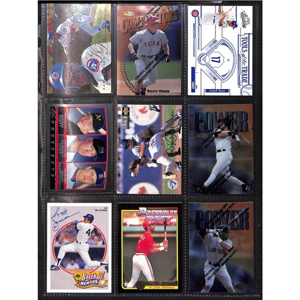 Lot of 9 Various Baseball Cards Various Teams & Players