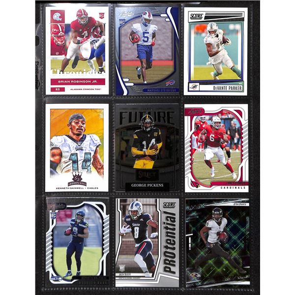 Lot of 9 Various Football Rookie & Insert Cards Various Teams & Players