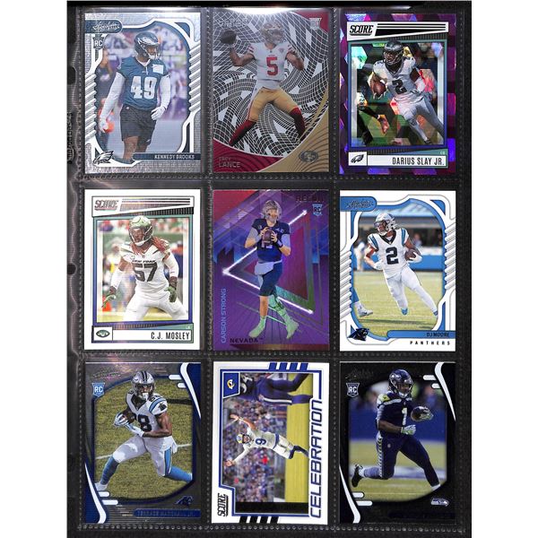 Lot of 9 Various Football Rookie & Insert Cards Various Teams & Players