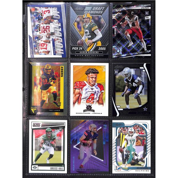Lot of 9 Various Football Rookie & Insert Cards Various Teams & Players