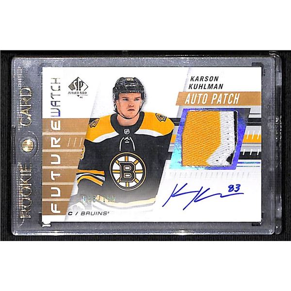 2019 SP Authentic Limited Karson Kuhlman #169 RPA Rookie Patch Auto 38/100 BV $150