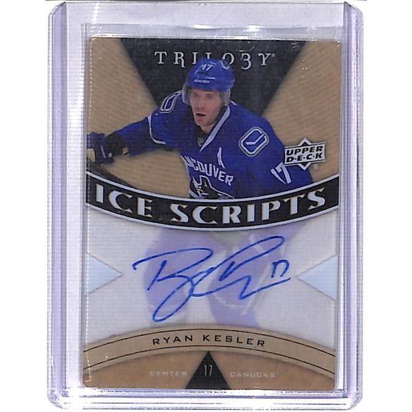 2013-14 Upper Deck Trilogy Ice Scripts Auto Ryan Kesler #IS-RK