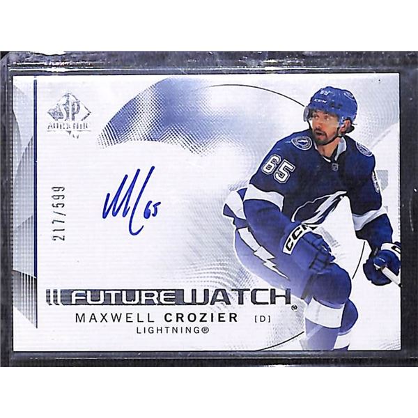 2024-25 SP Authentic Future Watch Horizontal Maxwell Crozier Rookie Auto /599 BV $50