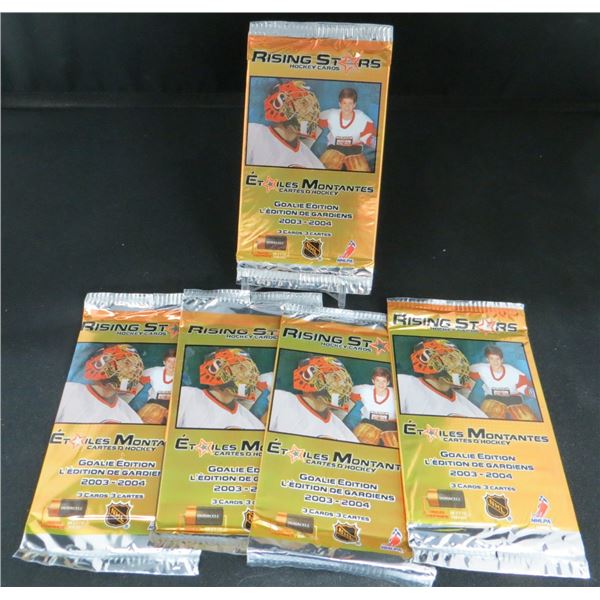 5 Sealed Packs 2003-04 Duracell Rising Stars Goalie Edition