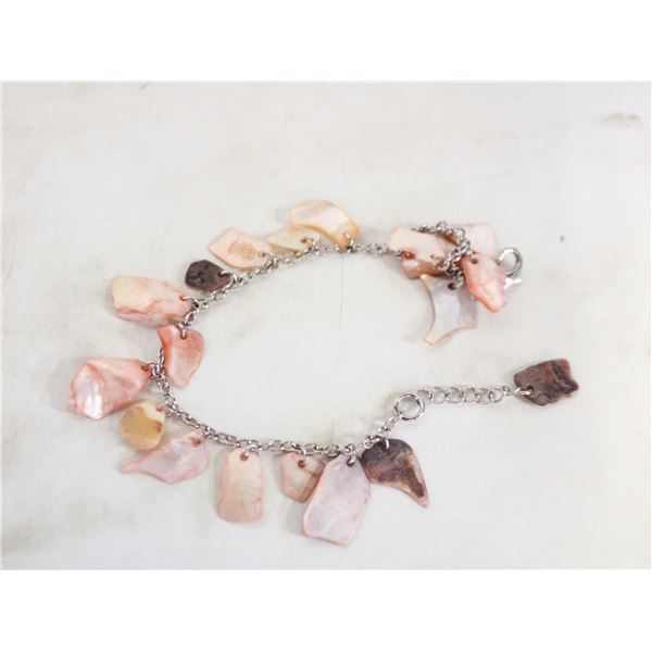 NATURAL IRIDESCENT SHELL SHARD CHIP BRAC.