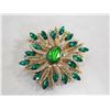 Image 1 : VINTAGE STYLE ELEGANT GREEN FLOWER BROOCH