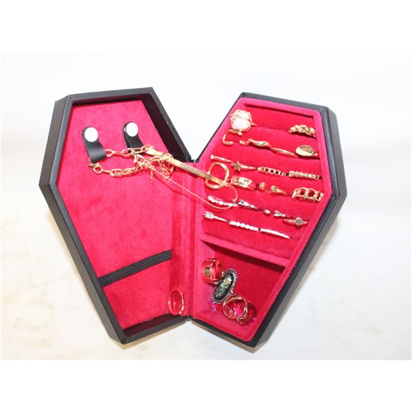 NEW VAMPIRE COFFIN JEWELRY BOX FULL